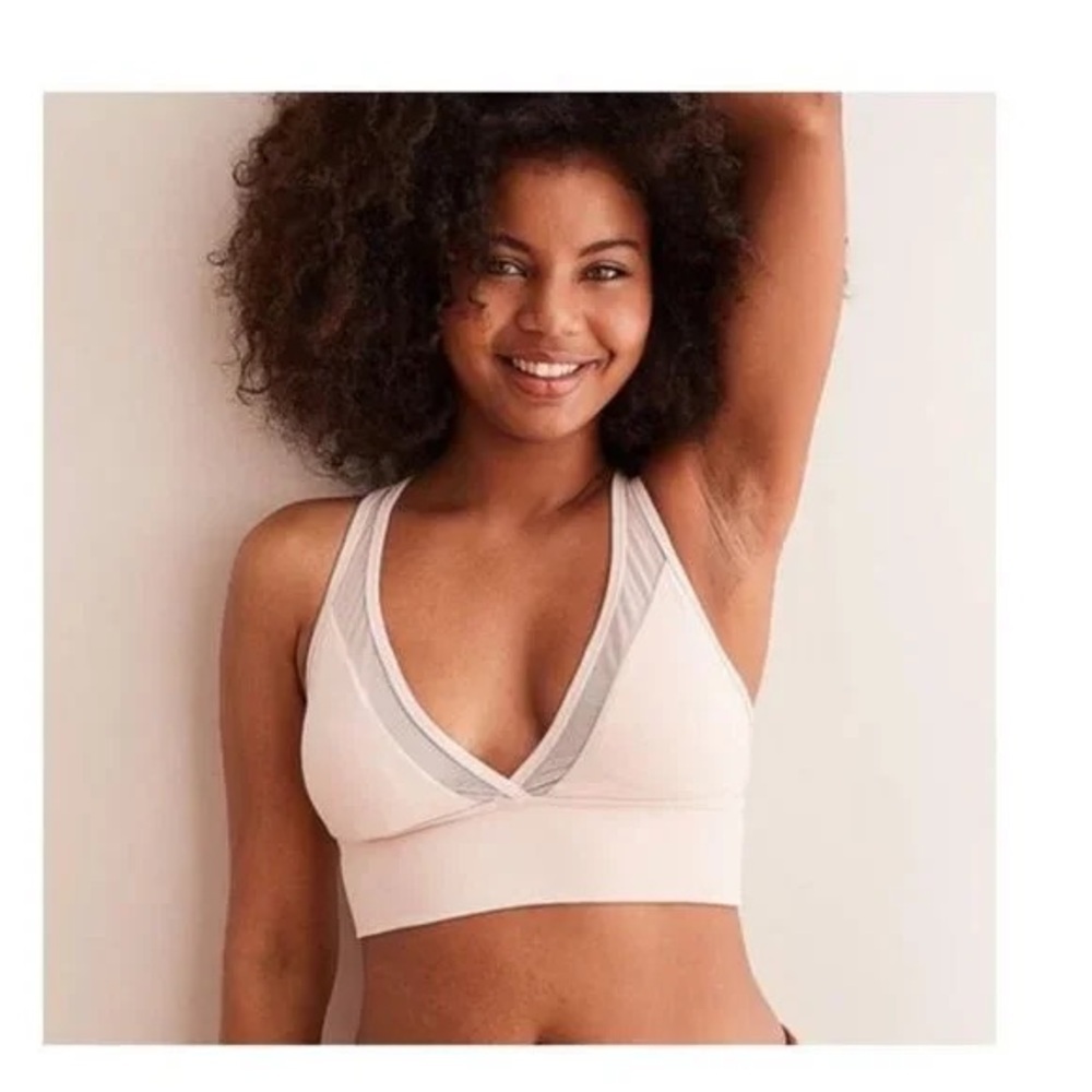 AERIE Bundle Two Chill Play Move Mesh Sports Bras Pink Gray Size XL - Picture 6 of 6